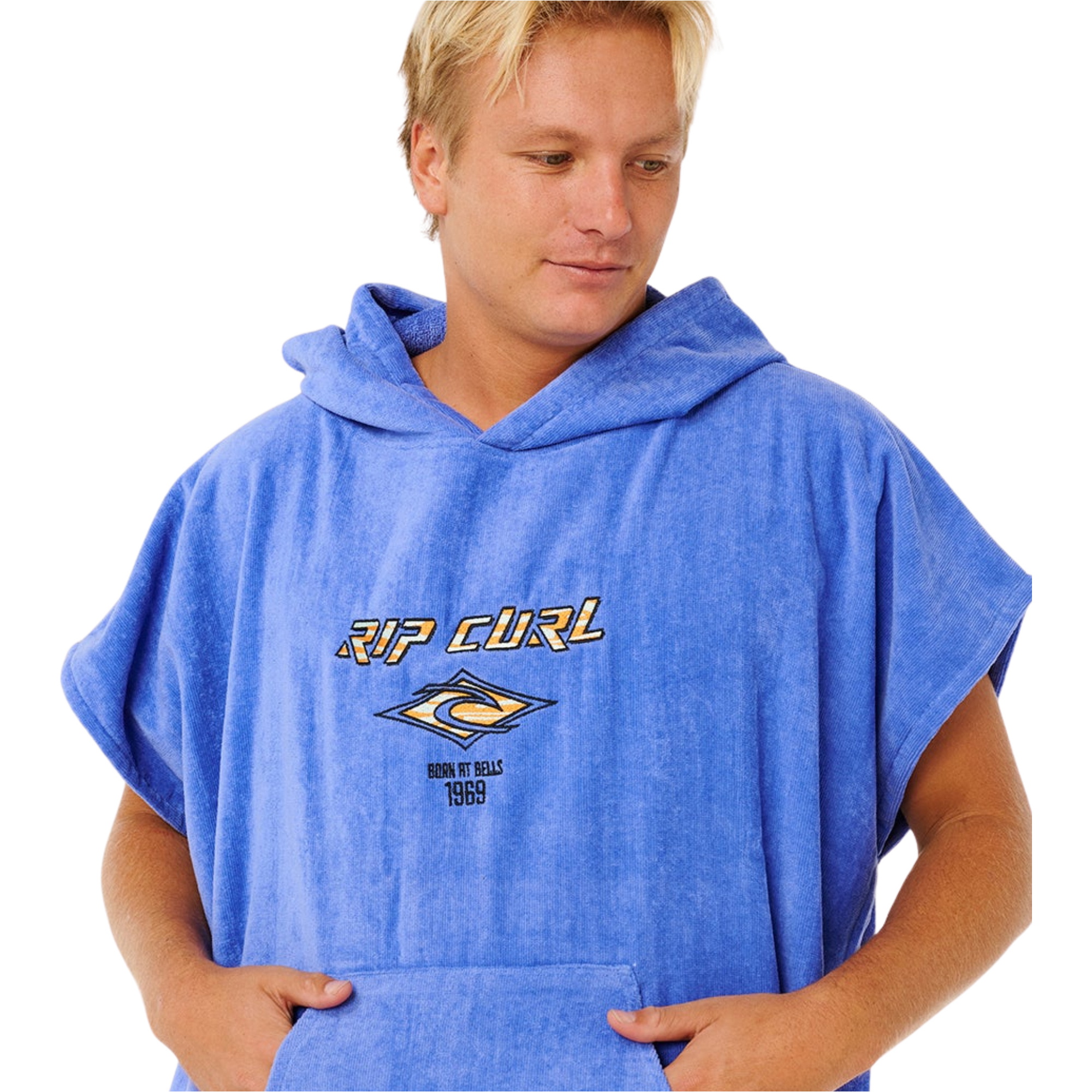 2026 Rip Curl Hombres Logo Hooded Poncho Towel 00GMTO - Blue Haze